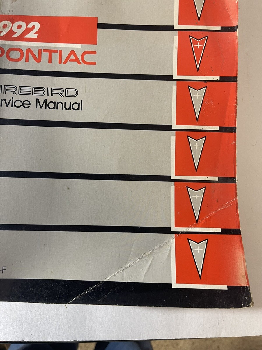 VTG 1992 PONTIAC FIREBIRD SERVICE MANUAL REPAIR GUIDE BOOK