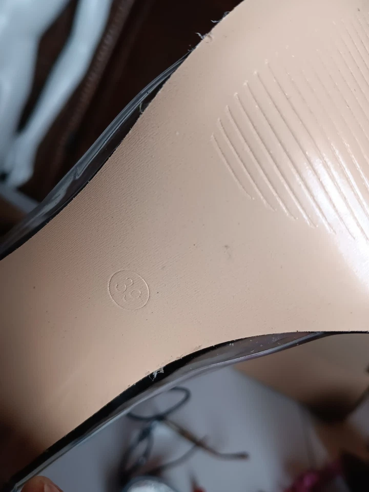 Botas transparentes vintage tacones con cordones punta abierta cremallera plataforma Gogo Y2k años 90 únicas Foto 4 de 4