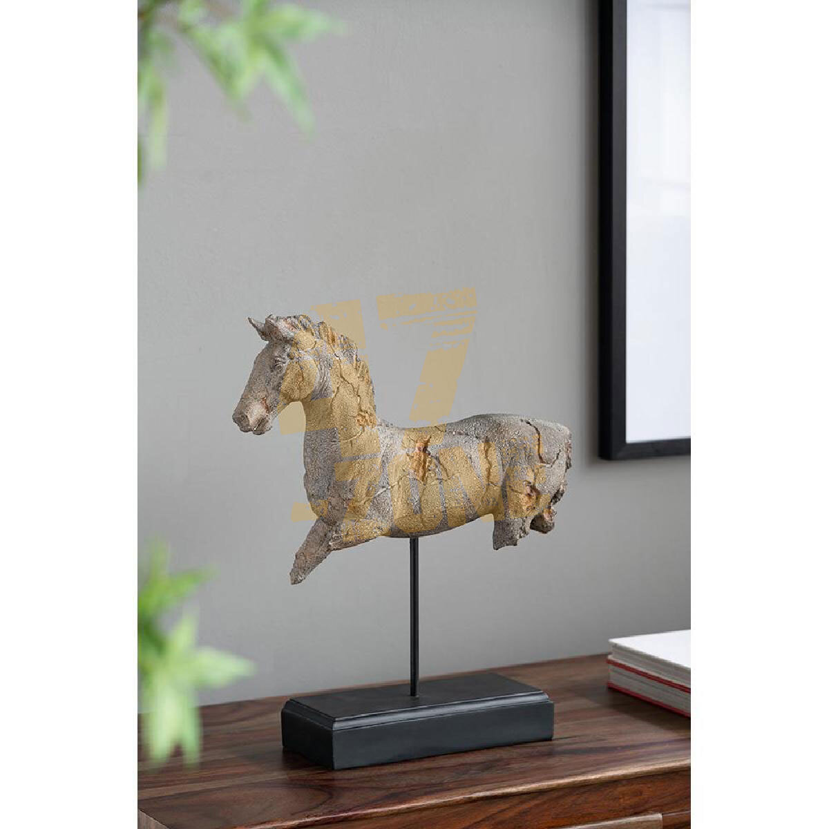 Horse Statue On Stand Gray Indoor Outdoor Home Decor Tabletop