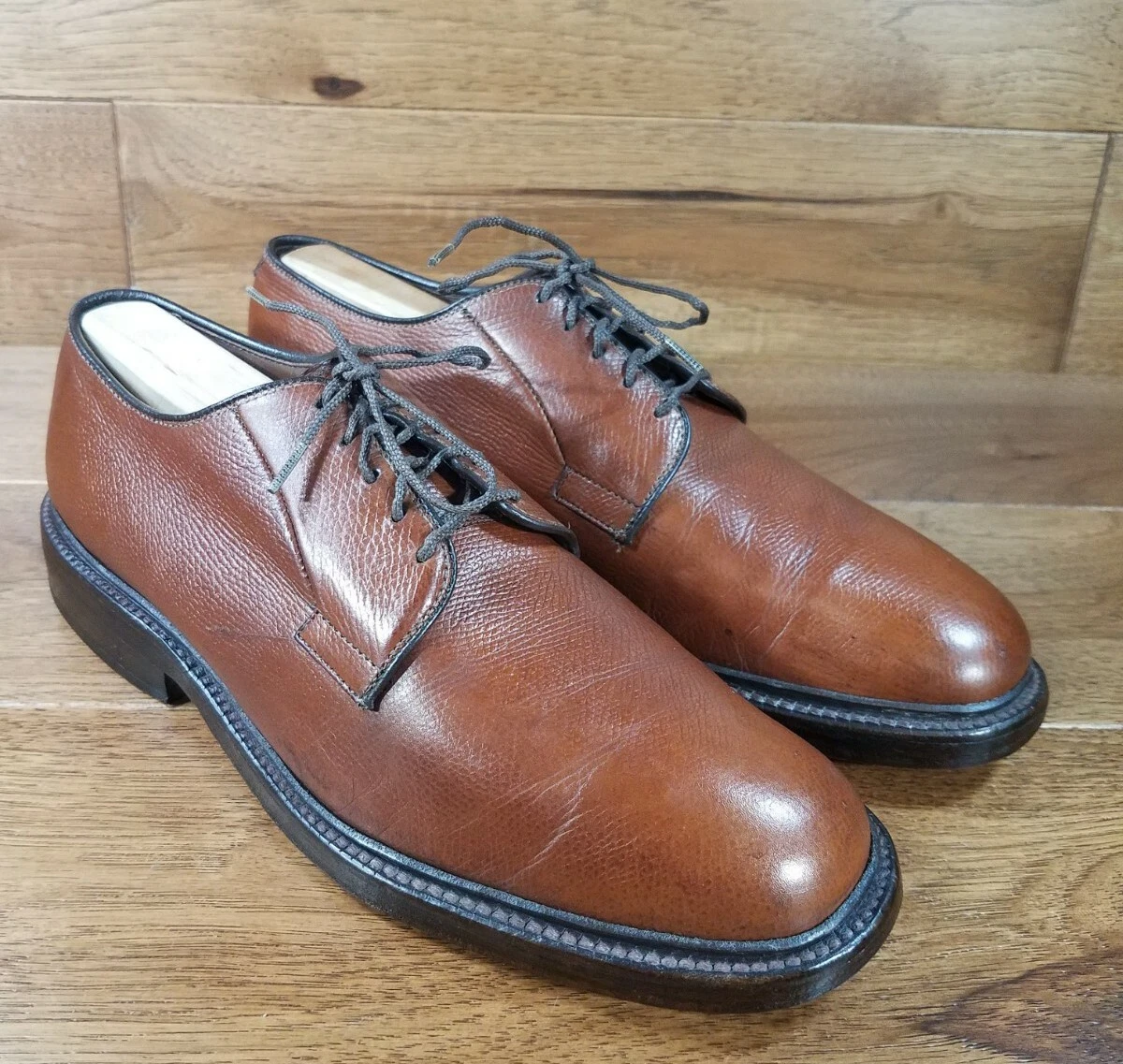 靴 ALLEN EDMONDS LEEDS 7E BROWN Men's Leeds Dress Plain-toe Blucher Dress Shoe | ShoeBank