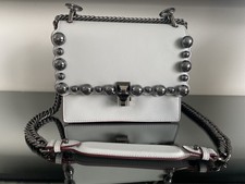 Fendi Kan I Grey Leather With Bauble Details 