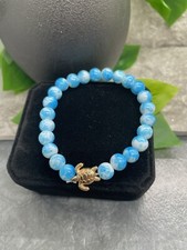 1 PC Handmade Boho Beaded Stackable 7  Plus Stretch Bracelet Turtle A1970