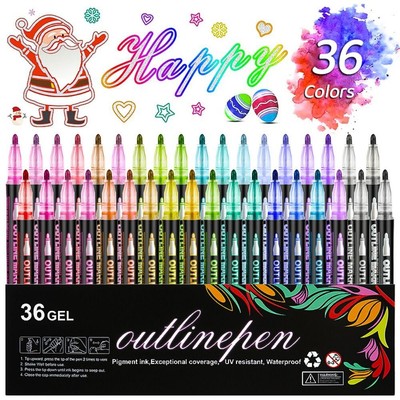 Hand Painted Outline Pen Set Magic Contour Metallic Markers  Students