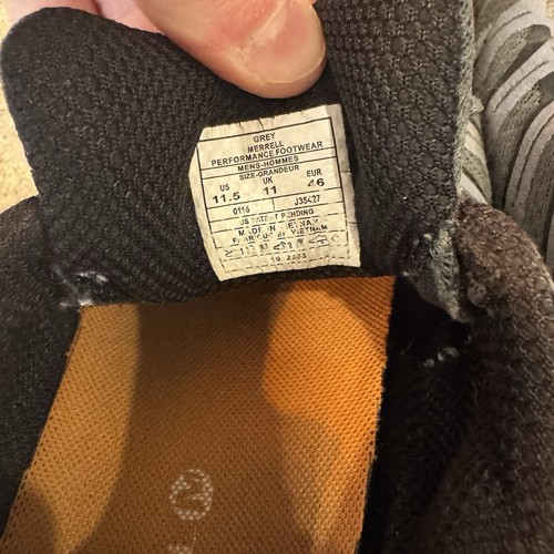 Merrell Moab 3 Edge Shoes Mens 11.5 Gray Orange Low Top Vibram Hiking J35427 - Picture 15 of 23