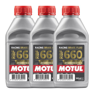 Motul RBF 660 Factory Line 100% Synthetic Racing Brake Fluid 101667 500ml 3 Pack