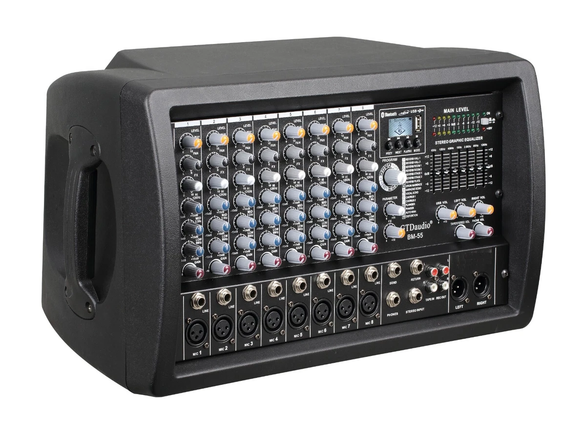 Amplificador de mezcla de potencia mezclador profesional de 8 canales de 4500 vatios BM55