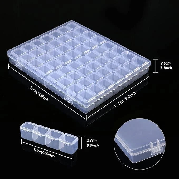 Perlenbox 56 Fächer Kunststoff Sortierbox Organizer Box Nailart Knöpfe B11 - Bild 4 von 4