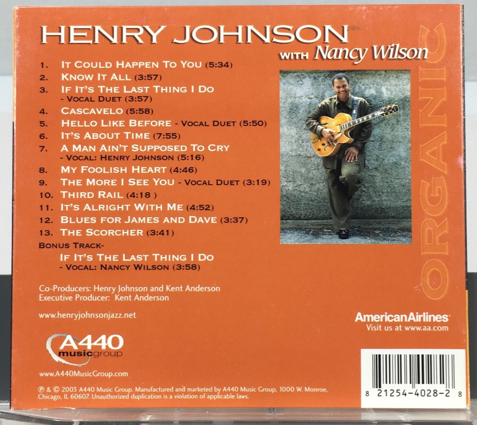 Henry Johnson Organic With Nancy Wilson Audio CD Album / A440 Music Group