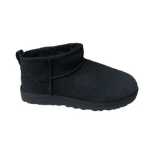 UGG Men's Classic Ultra Mini Black Suede Ankle Boots 1137391