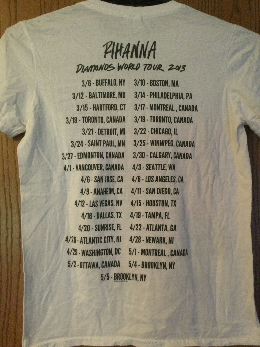 Rihanna - “Diamonds” World Tour 2013 - White Shirt - S | eBay