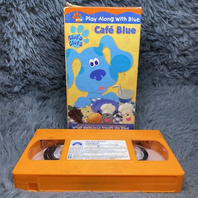 Blues Clues Cafe Blue VHS Tape 2001 Nick Jr Math Restaurant Learning Episodes 