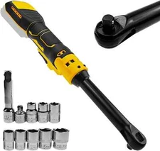 3/8" Extended Cordless Ratchet Wrench Compatible with Dewalt 20V Batteries, 100N