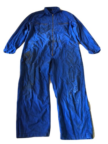Salopette Vintage Bleu De Travail - Marque Le Mont Saint Michel, Taille XL Femme