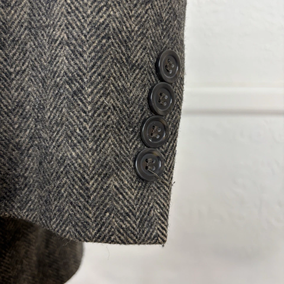 Chereskin Sport Coat Mens 42R Dark Brown Herringbone Camel Hair Soft - Image 2 of 4