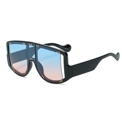 Fashion Women Sunglasses Blue Pink Lens Elegant Style Big Frame Lentes Gafas New