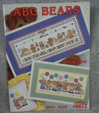 ABC Bears Cross Stitch booklet Graph It Arts Book 44 Teddy Baby Birth Sampler