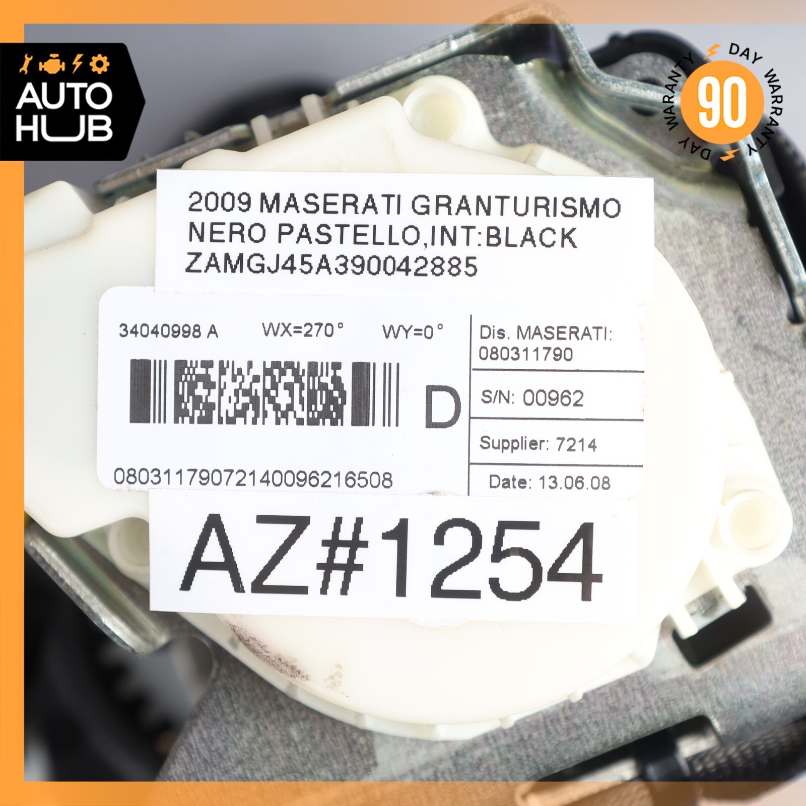 08-19 Maserati GranTurismo M145 Coupe Rear Right Side Seat Belt Black OEM