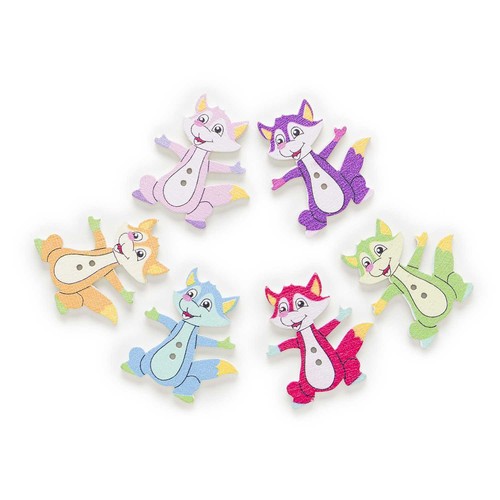 30pcs Cute Cat Series Wood Buttons for Sewing Scrapbooking Handmade Crafts Decor - Picture 8 of 20