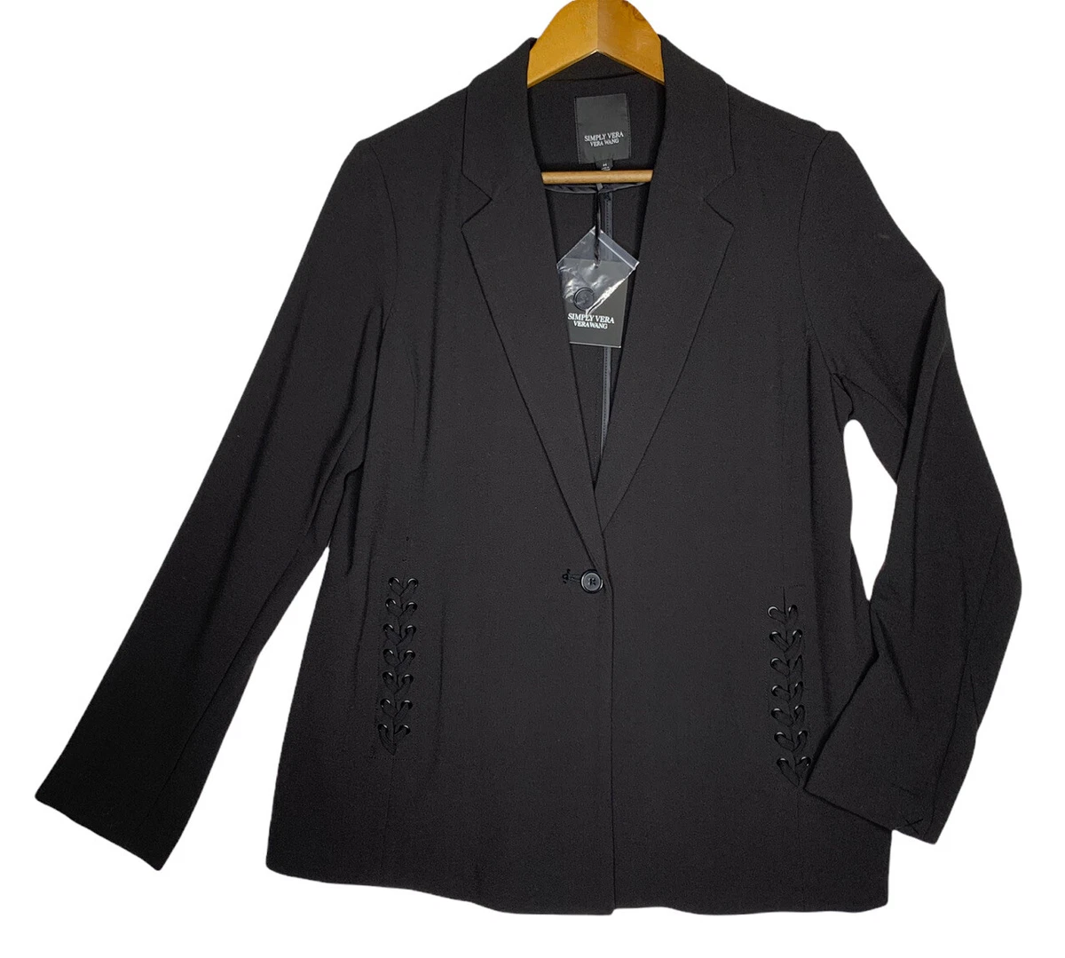 Simple Vera Wang M Women Lace Blazer Black Jacket