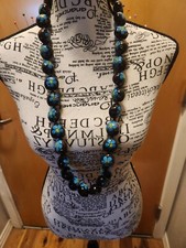 Hawaiian Lei Hand Painted Wood Beaded Necklace So Beautiful.