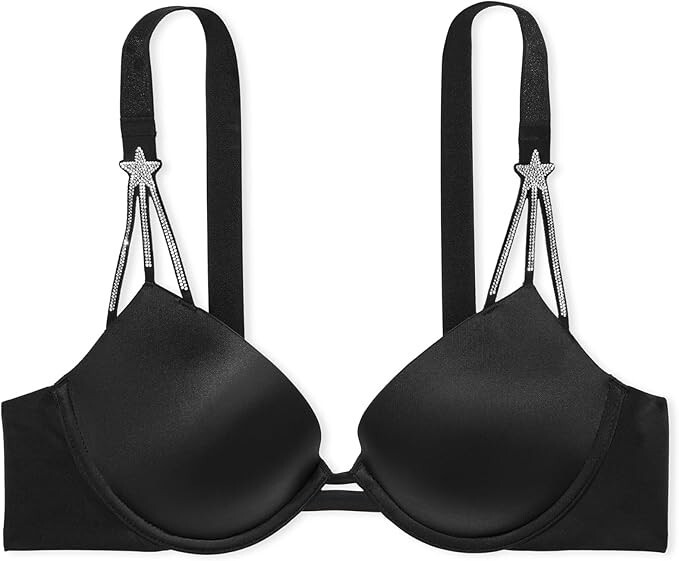Victoria's Secret Very Sexy Shine Strap Push Up Bra, Black Star Strap NWT