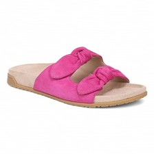 VIONIC Women Elara Slide Sandal, Rose Violet Suede NEW 