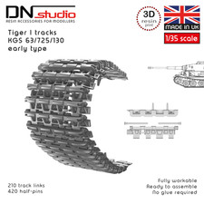 1/35 Tiger I Early Production 3d Resin Printed Workable Tracks