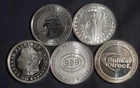FIVE (5)  1 OZ .999 SILVER ROUNDS ( 5 OZ TOTAL)  LOT 181104