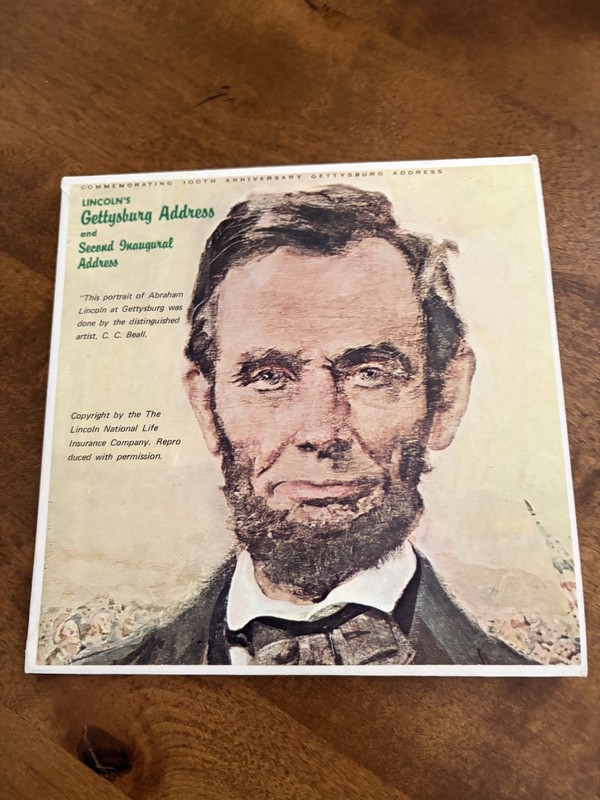 VTG Lincolns Gettysburg Address 45RPM Rec David Berger Lincoln Civil War Society