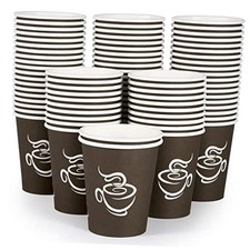400 Pack 8 oz Paper Cups, Brown Disposable Hot Coffee Cups for Brown 8oz