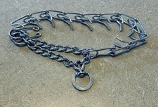 Metal Prong Pinch Dog Training Collar Silver Tone Adjustable 22  Heavy Duty