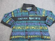 Vintage Ocean Pacific Jacket Mens Large Multicolor Nylon Windbreaker 90s
