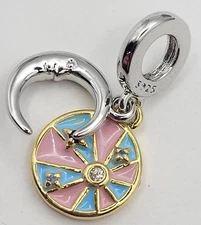 925 Sterling Silver Moon & Star Charm Pendant For Bracelet Or Necklace