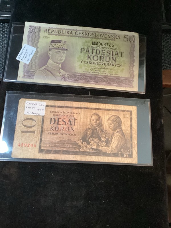 2 Czechoslovakian Banknotes 1945 And 1960 In My Photos!