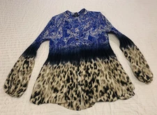 ALFANI WOMENS PLEATED BUTTON DOWN BLOUSE SIZE 8