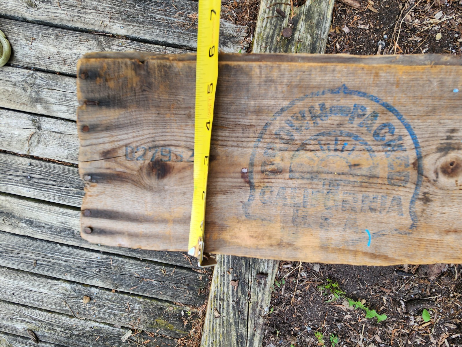 Herald Brand Prunes Wood Box Shipping Crate California Fruit Vintage Distressed