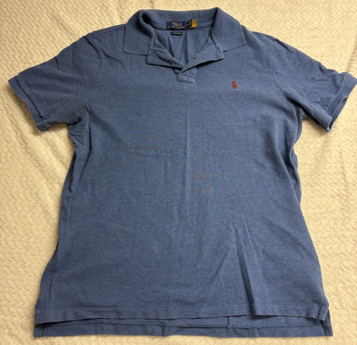 Polo Ralph Lauren Blue Polo Shirt Men's Medium Classic Fit Cotton