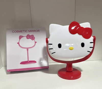 Hello Kitty Tabletop Freestanding Make-up Mirror, Red/White Plastic Frame