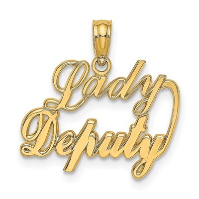 10k Gelbgold ''LADY DEPUTY'' Buchstabe Charm Anhänger Geschenk für Frauen