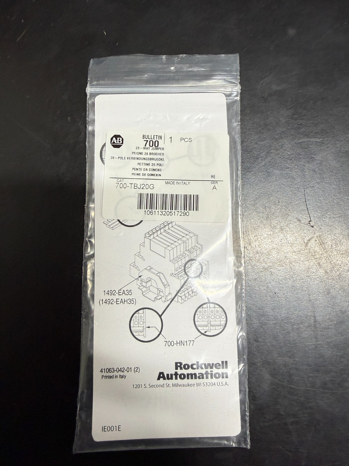 Allen-Bradley 700-TBJ20G Connection Jumper 20-Way - ITEM#622