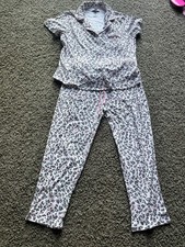 NWT- Karen Neuburger Women's Pajama Set White Leopard - Large