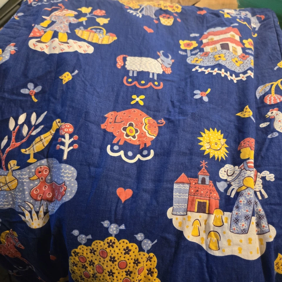 Lanz Of Salzburg Edredón Bebé Manta Niño Cuna Azul Granja Animales 32x50 Foto 4 de 4