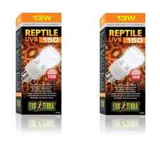 Exo Terra Reptile UVB150 Light Bulb for Desert Reptiles Pack of 2