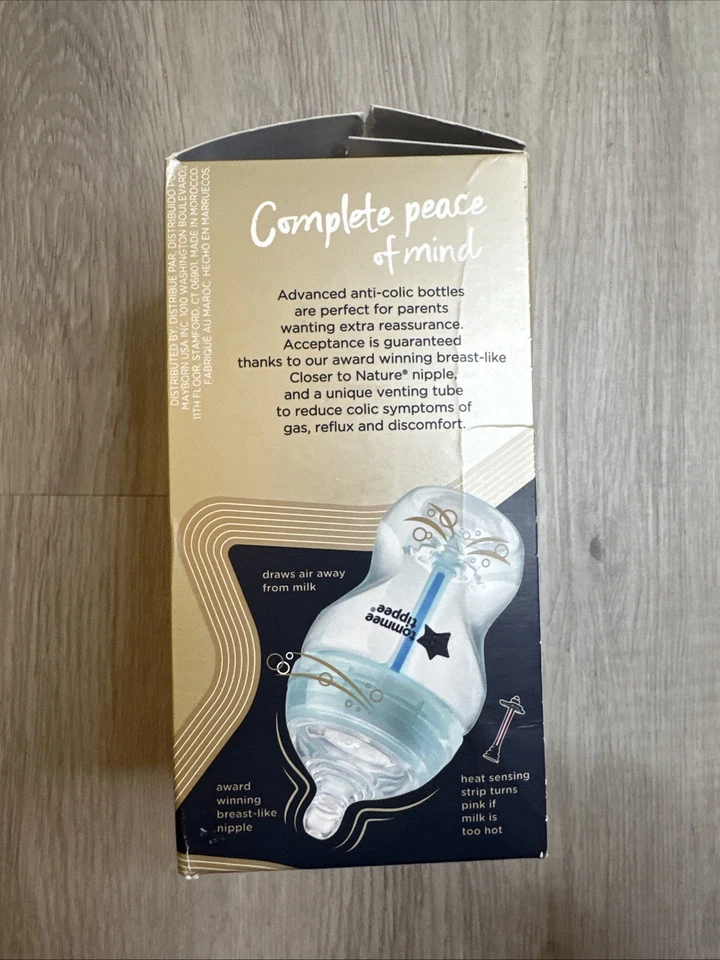 Biberón anticólicos avanzado Tommee Tippee 9 onzas transparente 1 unidad Foto 2 de 4