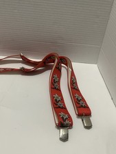 RED FLORAL ADULT ADJUSTABLE CLIP-ON SUSPENDERS