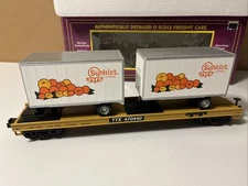 MTH 20-98168 - Flat Car w/(2) 20’ Trailers - TTX/Sunkist #470440 - O Scale