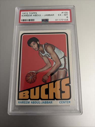 Kareem Abdul-Jabbar 1972-73 Topps 100 PSA 6 Milwaukee Bucks EX-MT EXCELLENT MINT