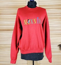 Vintage Minnie Mouse sweatshirt embroidered Size XL red USA Disney Authentic