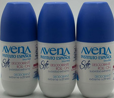 3PK Avena Instituto Espanol Soft Deodorant Roll ON  2.5 FL OZ EACH  READ