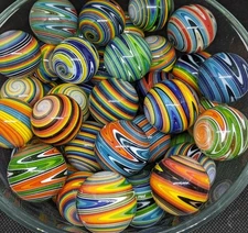 Linework Surprise Marbles 1", Rainbow marbles, Mystery marbles, Wig-wag marbles
